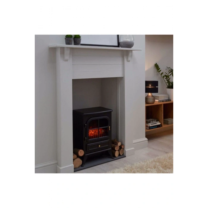 Elektrikli Şömine 1850 W Isıtıcı Dekoratif 3 Boyutlu Led Efektli