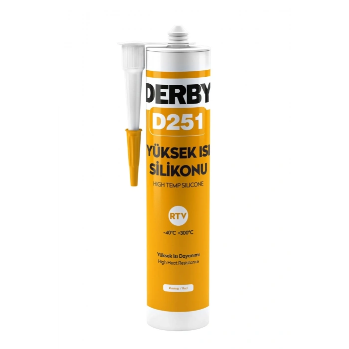 Derby Kırmızı Yüksek Isı Silikon Yapıştırıcı D251 280ml