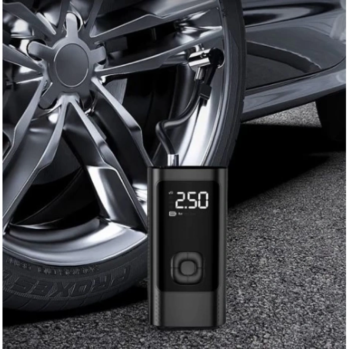 Lastik şişirme taşınabilir hava kompresörü 3-150PSI 4500mAh şarj edilebilir lityum Batarya