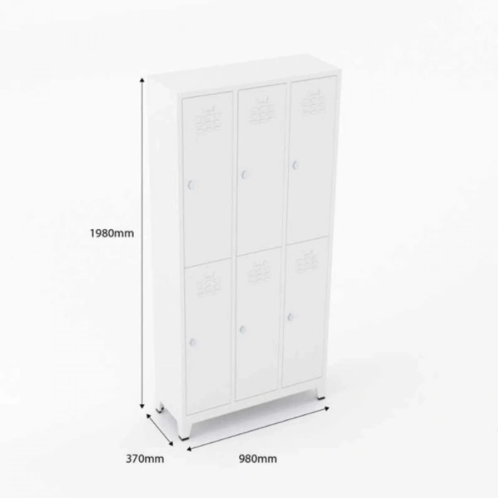 Metal Soyunma Dolabı 6 kapılı 97 x 37 x 198h