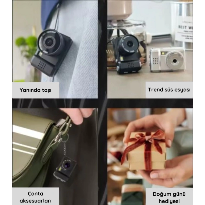 Mini Dijital Video Kamera 1080 P Video Kamera Dahili Flaş Fotoğraf Video Kaydı LCD Ekran