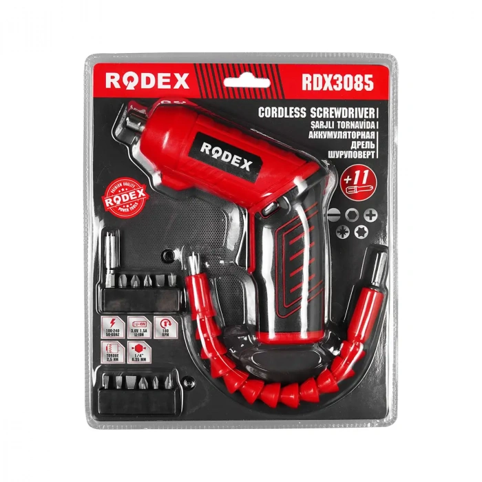 Rodex Akülü Vidalama 3,6V 1,5Ah Aksesuarlı