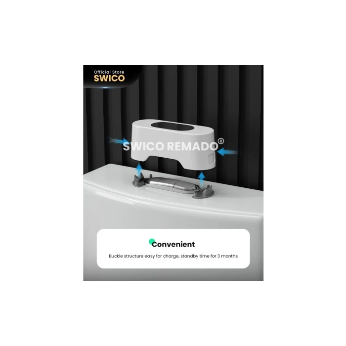 Şarj Edilebilir Otomatik Temassız Tuvalet Sifonu - Beyaz