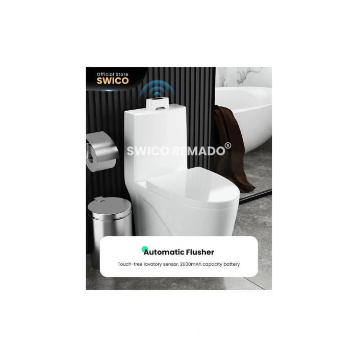 Şarj Edilebilir Otomatik Temassız Tuvalet Sifonu - Beyaz