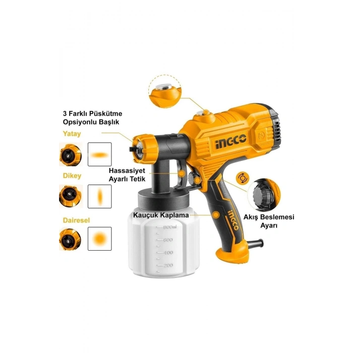 Ingco SPG3508 450W Elektrikli Boya ve Dezenfektan Tabancası