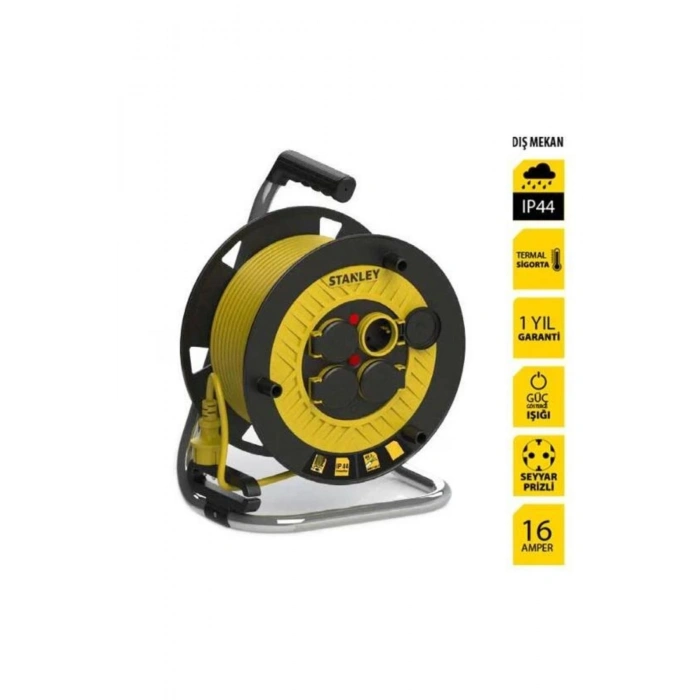 Stanley Stp2515rnf Makaralı Kablo Kauçuk 25 Mt, 3x1.5mm, 4 Priz