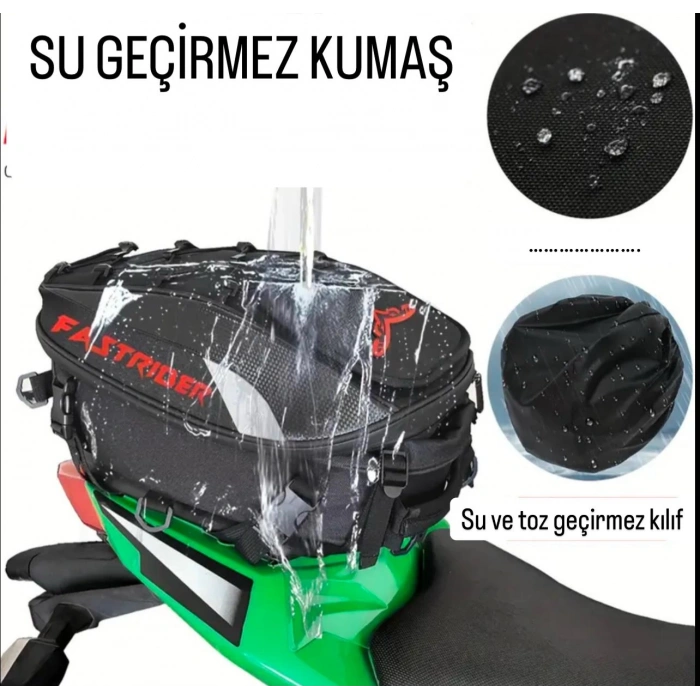 Su Geçirmez Motosiklet Sırt Ve Kuyruk Çantası Çok Fonksiyonlu 37L