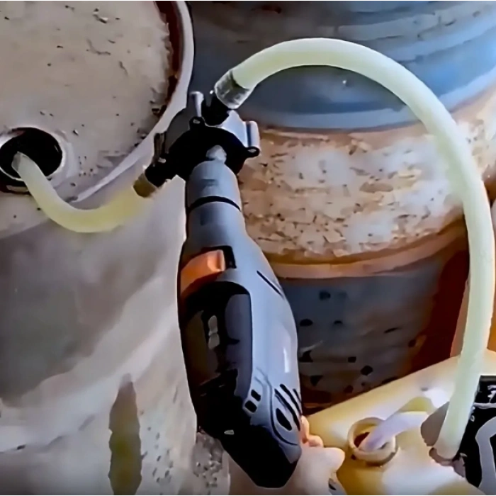 Taşınabilir Matkap Pompası - Kendinden Emişli 3/4 Hortum Uyumludur Yağ Dizel ve Kerosen Transferi için İdeal, Kompakt El Tipi Tasarım