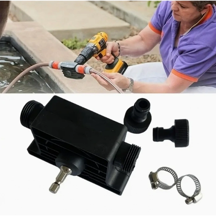 Taşınabilir Matkap Pompası - Kendinden Emişli 3/4 Hortum Uyumludur Yağ Dizel ve Kerosen Transferi için İdeal, Kompakt El Tipi Tasarım