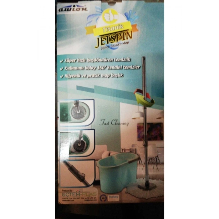 Awion Titanik Mop Jetspin Döner Başlıklı Mop-Kırmızı