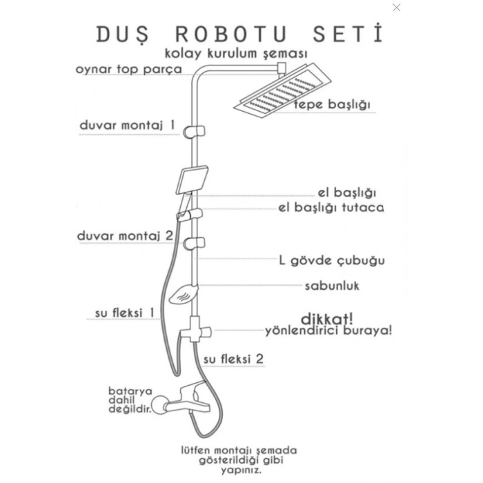 T.S.A Kardelen Tepe Duş Seti TPS137