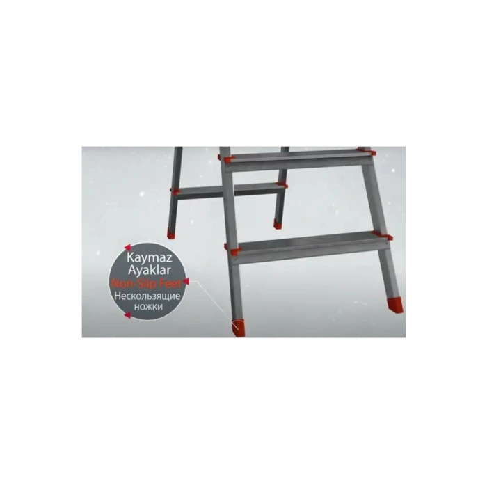 Saraylı 1803 Çift Taraflı Alüminyum 3+3 Basamaklı Merdiven