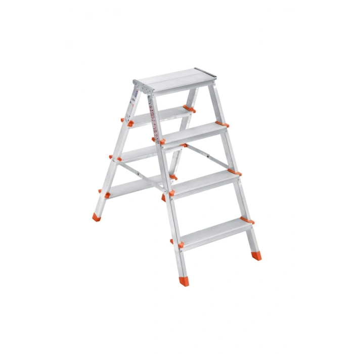 Saraylı Paslanmaz Alüminyum Çift Çıkışlı Çift Taraflı Seyyar Merdiven 4 4 Basamaklı 1804