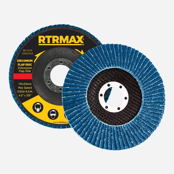 Rtrmax ZİRKONYUM FLAP DİSK MAVİ PASLANMAZ 80 KUM115 mm RTRMAX