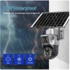 LS VİSİON 4K 8MP WiFi güneş kamera çift Lens çift ekran pil CCTV hareket algılama insan otomatik izleme gözetim kameraları