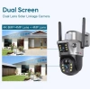 LS VİSİON 4K 8MP WiFi güneş kamera çift Lens çift ekran pil CCTV hareket algılama insan otomatik izleme gözetim kameraları