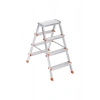 Saraylı Paslanmaz Alüminyum Çift Çıkışlı Çift Taraflı Seyyar Merdiven 4 4 Basamaklı 1804