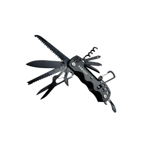 Hegi 12 Fonksiyonlu Paslanmaz Isviçre Çakısı - Aısı316 - Siyah