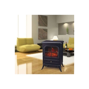 Elektrikli Şömine 1850 W Isıtıcı Dekoratif 3 Boyutlu Led Efektli