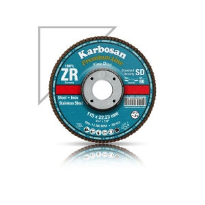 Karbosan Flap Disk Çelik ve İnox Zımpara ZR 115x22.23/80 Kum SD-Konik 983465 (10Adet)