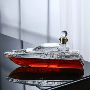 Gemi Figürlü Şeffaf Viski Sürahisi 750 ml – Özel Tasarım