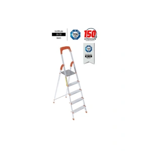 Saraylı Paslanmaz Alüminyum Seyyar Merdiven 4+1 Basamak