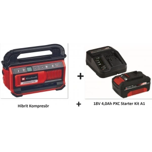 Einhell PRESSITO 18/25 Hybrid Akülü Hibrit Kompresör+18V 4,0Ah PXC Starter Kit A1