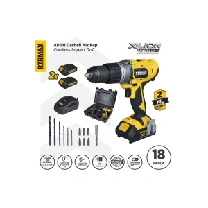 Rtrmax Rtx1820 Şarjlı Darbeli Matkap 50 Nm 2x2 Ah Çift Akü X-lion - Akü Dahil