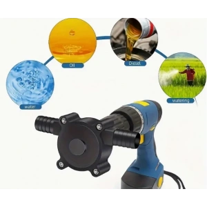 Taşınabilir Matkap Pompası - Kendinden Emişli 3/4 Hortum Uyumludur Yağ Dizel ve Kerosen Transferi için İdeal, Kompakt El Tipi Tasarım