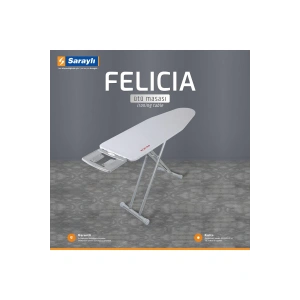 Felicia Çelik Tabanlı Ütü Masası Monoblok Tabla 150x42x90 Cm