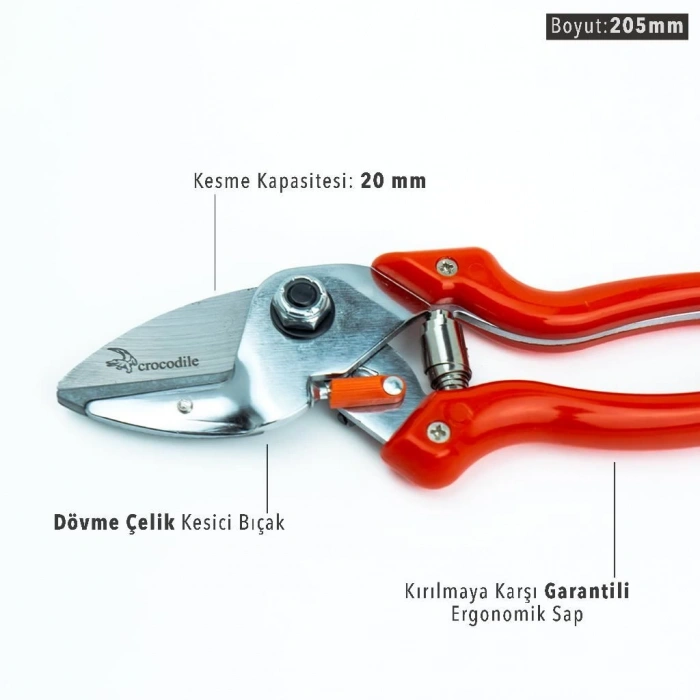 BAĞ MAKASI CROCODİLE JH-633 ÖRS TİPİ (205MM)