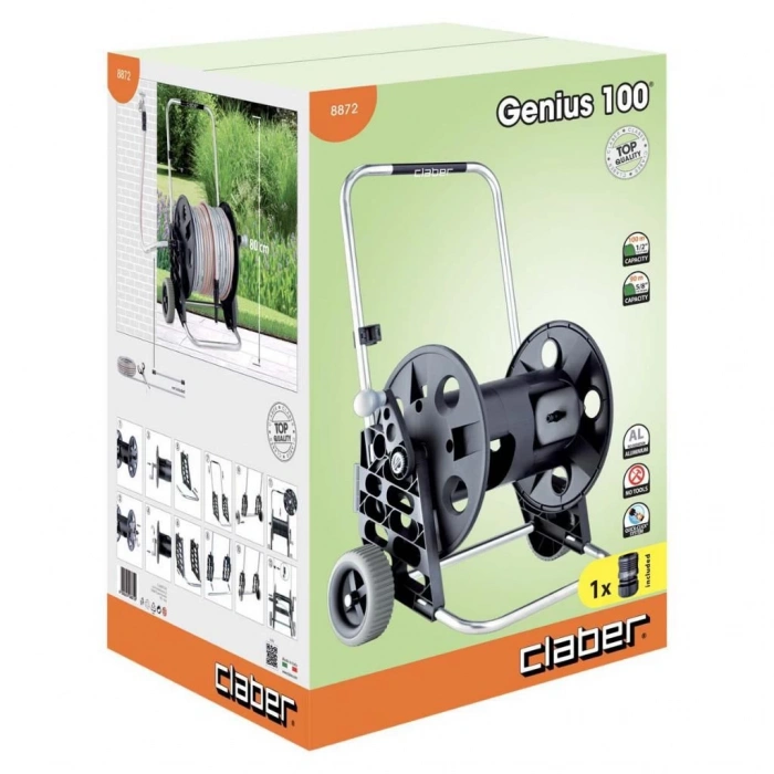 HORTUM MAKARASI TEKERLİ GENİUS100 100MT CLABER 8872