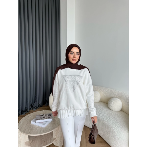 2-Muadil Sweat - Beyaz