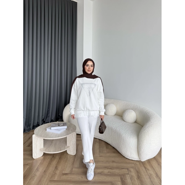 2-Muadil Sweat - Beyaz
