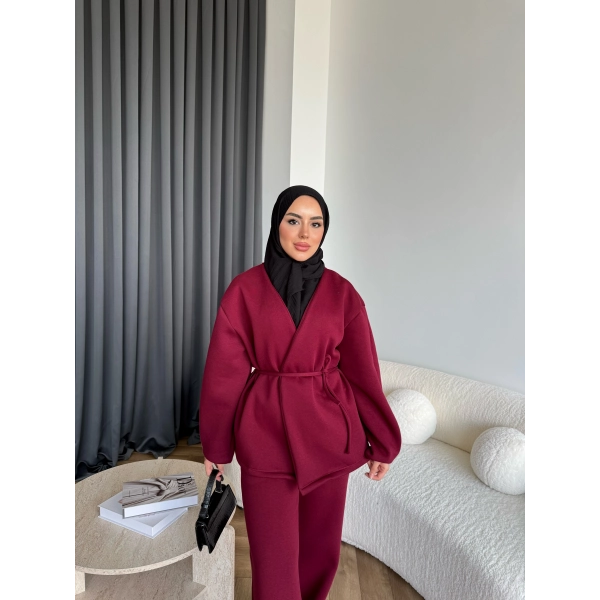 3 İplik Bağlamalı Takım - Bordo