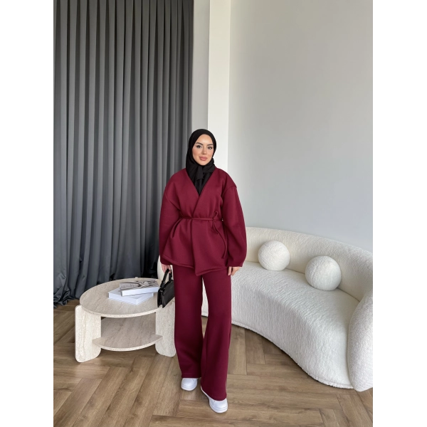 3 İplik Bağlamalı Takım - Bordo