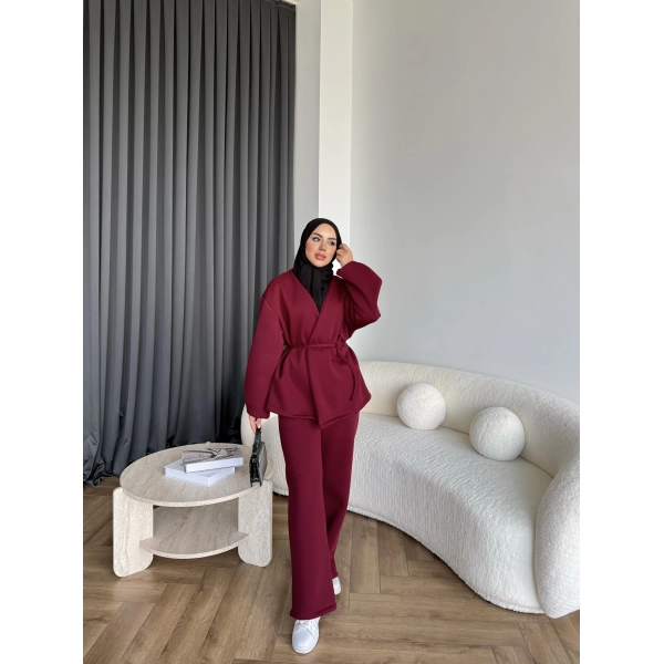 3 İplik Bağlamalı Takım - Bordo