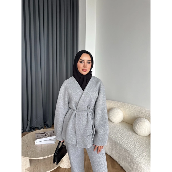 3 İplik Bağlamalı Takım - Gri