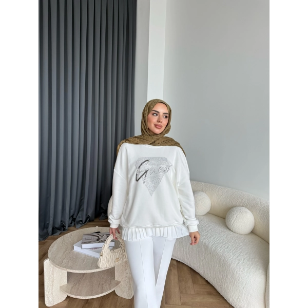 3-Muadil Sweat - Beyaz