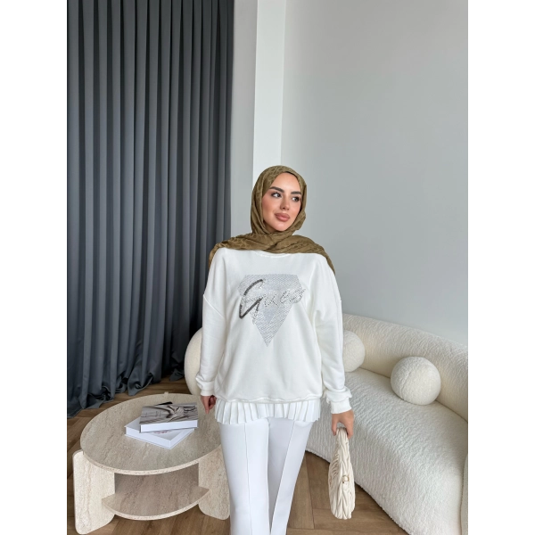 3-Muadil Sweat - Beyaz