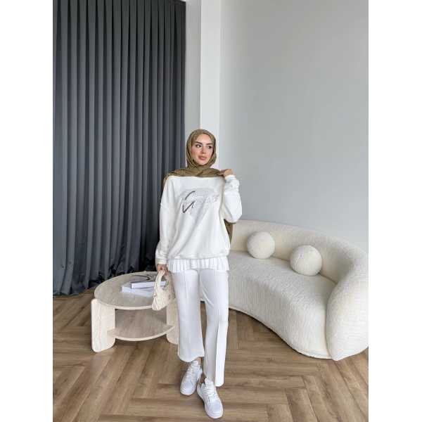 3-Muadil Sweat - Beyaz
