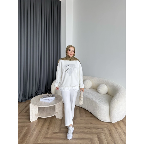 3-Muadil Sweat - Beyaz