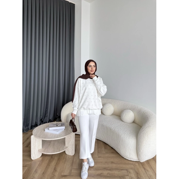 6-Muadil Sweat - Beyaz