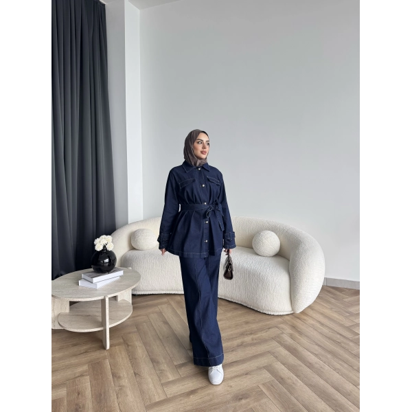 Hen - Sarlan Ön Düğme Kot Takım