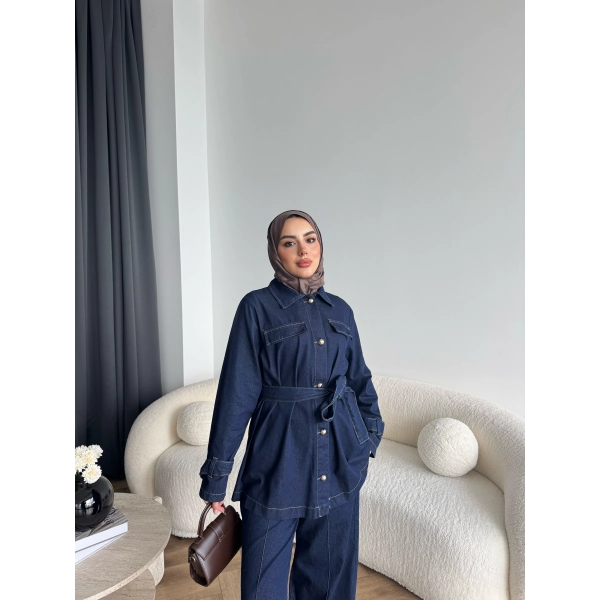 Hen - Sarlan Ön Düğme Kot Takım