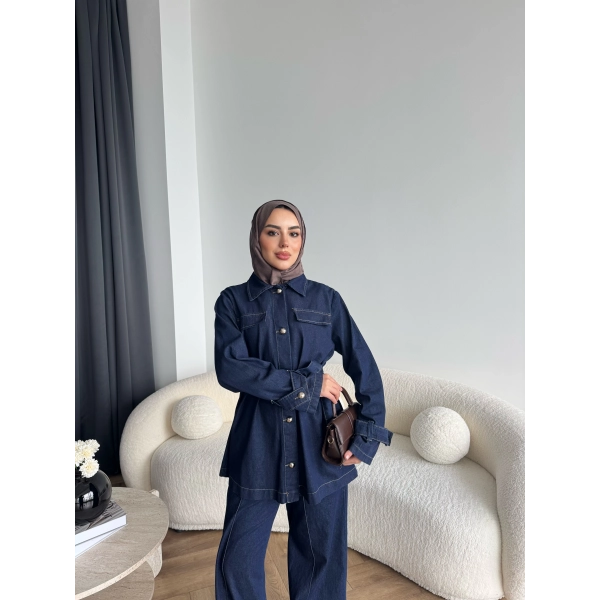 Hen - Sarlan Ön Düğme Kot Takım