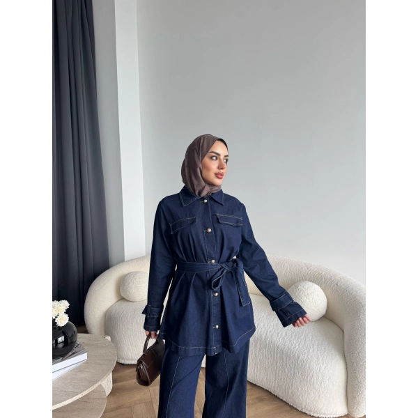 Hen - Sarlan Ön Düğme Kot Takım