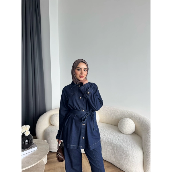 Hen - Sarlan Ön Düğme Kot Takım