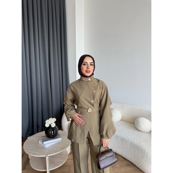 Tb - Evran Gold Düğme Cupra Takım - Yeşil