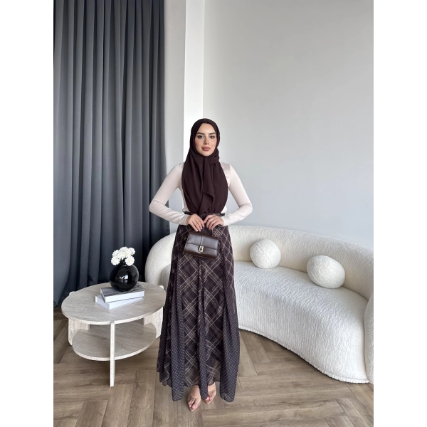 Viral Ekose Şifon Etek